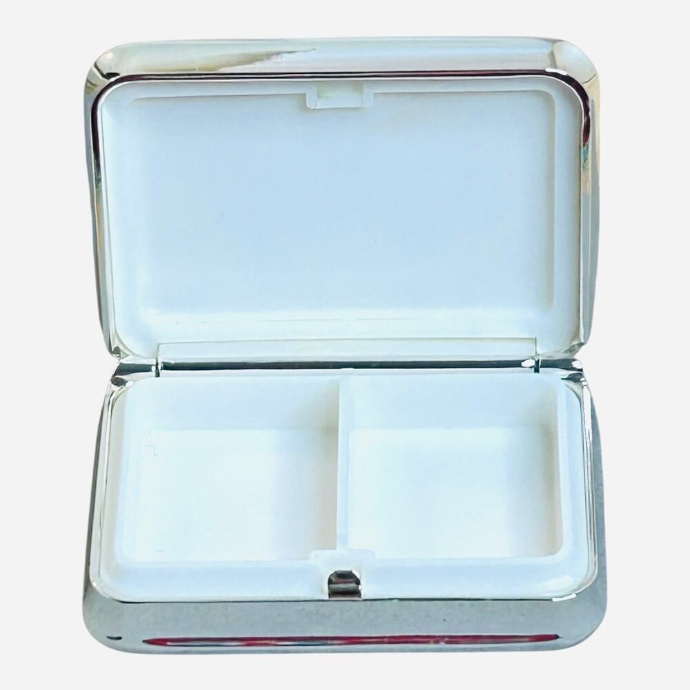 Mirrored Pave Rhinestone Heart Pill Box - Picture 3 of 5